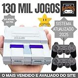 Mini Console Retro Gamer Super Nintendo Com 130 Mil Jogos Mais 2 Controles Super 3D Games