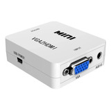 Mini Conversor Vga X Hdmi Com Áudio Full Hd 60hz Projetor Tv