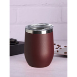 Mini Copo Térmico Café Chá Anti vazamento Inox P Chopp Cor Vinho Liso