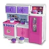 Mini Cozinha Infantil Completa Coleção Cristal Com Geladeira Fogão E Acessórios