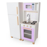 Mini Cozinha Infantil Completa Com Geladeira Lilás 100 Mdf