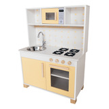 Mini Cozinha Mdf Infantil Completa Amarelo Claro