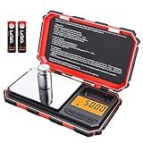 Mini Escala Digital Escala De Bolso De 200 G Peso De Calibração De 50 G Balança Inteligente Eletrônica Tela LCD Retroiluminada 6 Unidades Desligamento Automático Tara Aço Inoxidável Vermelho