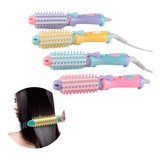 Mini Escova Enrola Cabelo Chapinha Alisadora 2 Em 1 Bivolt 127 220v