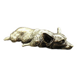 Mini Escultura De Cachorro Welsh Corgi De Cobre, 3,2 X 1,2 X