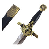 Mini Espada Adaga Maçônica Símbolo Dourado Decoração Coleção