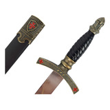 Mini Espada Adaga Medieval Cruz De Malta Bainha De Couro