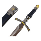 Mini Espada Medieval Adaga Cavaleiro Bainha Revestida Couro