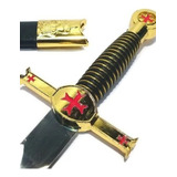 Mini Espada Medieval Cavaleiro Templario Dourada