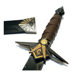 Mini Espada Medieval Maçonica Regua E Compaço 22224