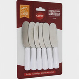 Mini Espátula Manteiga Patês Geléias Inox C 6 Unidades Clink Cor Branco