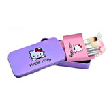 Mini Estojo 7 Pinceis Hello Kitty Maquiagem Pink