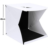 Mini Estúdio Fotográfico 40cm Led 2 Fundos Dobrável Portátil