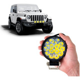 Mini Farol Auxiliar Slim 42w Universal 14 Leds Redondo R8