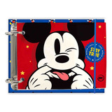 Mini Fichário Argolado Mickey 3764 Dac 80 Folhas