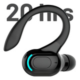 Mini Fone De Ouvido Sem Fio Bluetooth 5 0 Atender Chamada Cor Preto Luz Azul turquesa