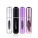 Mini Frasco Atomizador De Perfume Portátil Recarregável- Estojo De Bomba De Perfume Para Viagem- 4 Peças- Pacote De 5 Ml