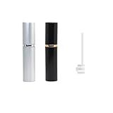 Mini Frasco Porta Perfume Recarregável De Viagem- 5ml- Preto E Prata- 2 Unidades- 8-6cm