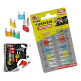 Mini Fusível Lamina Carro Moto 5 7 5 10 15 20 25 30a 10 Pçs