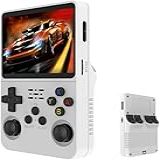 Mini Game Portátil Video Game Console De Bolso Para Jogos RG36S Cartão TF De 64 GB Integrado Tela IPS De 3 5 Polegadas Sistema Linux Retrô Suporte A Mais De 5400 Jogos Clássicos Gamepad Sem Fio 2 4G TV Monitor Branco 