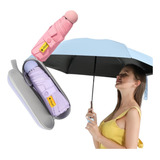 Mini Guarda Chuva Sombrinha De Bolsa Leve Pequeno Compacto Cor Verde claro Desenho Do Tecido Liso