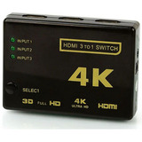 Mini Hub Switch Chaveador Seletor Hdmi Controle 3x1 Full Hd
