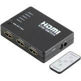 Mini Hub Switch Hdmi 5 Portas Full Hd 1080p Controle Remoto