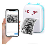 Mini Impressora Recarregável Bluetooth Para Celular Dyj c9  Cor Azul Celeste