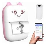Mini Impressora Térmica Portátil Bluetooth Sem Fio - Papel Adesivo 57mm- USB Recarregável- Compatível Com Celular- Compacta