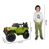 Mini Jipe Elétrico Infantil Criança Controle Luz Som Carro Cor Verde Importway Bw028vd