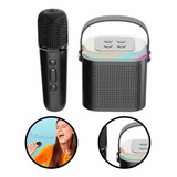 Mini Karaokê Infantil Bluetooth Caixa Som Microfone Muda Voz