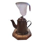 Mini Kit Café Com Charme Bule Coador Pano Gourmet Artesanal