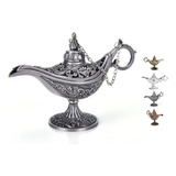 Mini Lâmpada Aladim De Metal Porta Incenso Decoração