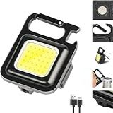 Mini Lanterna Multifuncional Cob- 4 Modos De Luzes Carregamento USB Lanterna Magnética à Prova D-Água Com Suporte Dobrável- Abridor De Garrafas Super Lanterna Para Pesca- Chaveiro Recarregável Brilhante De 800 Lúmens Caminhada Acampamento