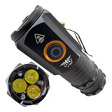 Mini Lanterna Tática 3 Leds T12 Usb Com Suporte Para Armas