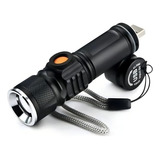 Mini Lanterna Tática Com Zoom Led Profissional Usb Recarregável Luz Branco