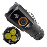 Mini Lanterna Tática Edc 3 Leds T12 Usb Suporte Para Armas