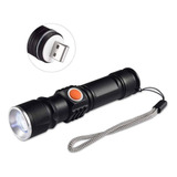 Mini Lanterna Tatica Led Recarregavel Usb Portátil Camping Pesca Simples Cor Da Luz Branco