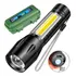 Mini Lanterna Tatica Sanyi Q5 Pilha Aa Led Clipe Zoom Preta