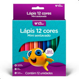 Mini Lapis De Cor Sextavado 12 Cores Onda Pro