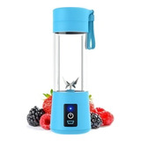 Mini Liquidificador Portatil Shake Juice Cup Cabo Usb Cor Azul