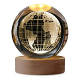 Mini Luminária Led Globo De Vidro Planetário 3d Com Cabo Usb
