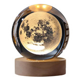 Mini Luminária Led Globo De Vidro Planetário 3d Com Cabo Usb