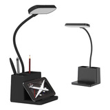 Mini Luminária Mesa Flexível 3 Cor Sem Fio Led Porta Caneta