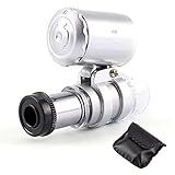 Mini Lupa 60x Microscópio Lupa Com Led Luz Uv Lupa De Bolso Lupa Joalheiro Lupa Micro Lupa De Bolso Dobrável