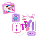 Mini Maleta Médica Infantil Girl Rosa Doctor 11 Acessórios