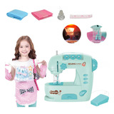 Mini Máquina De Costura Elétrica Iluminada Conjunto De Brin
