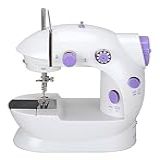 Mini Máquina De Costura Reta Portátil Branca Com Pedal Bivolt 110V 220V Compacta E Completa Vinwer VW CT25