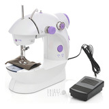 Mini Máquina De Costura Reta Portátil Cor Branco Voltagem 110v 220v bivolt
