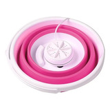Mini Maquina De Lavar Roupas Balde Portatil Usb Lavadoura Cor Rosa